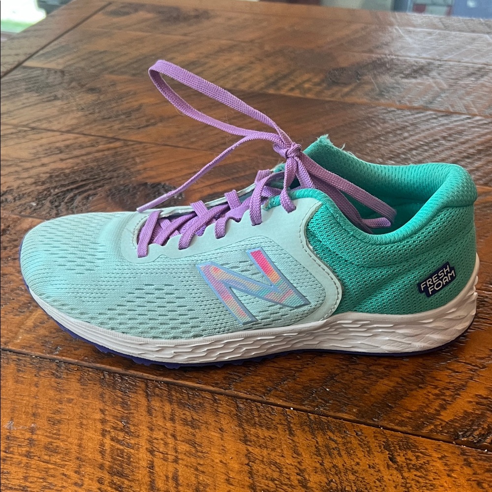 New Balance Fresh Foam Teal and Lavender Sneakers
